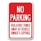Signmission No Parking Violators Towed Away At Owners Expense 12inx18ins, A-1218 Tow Away Parkings - Expense A-1218 Tow Away Parking Signs - Expense - alternate 1